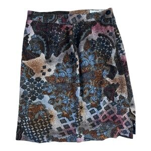 Vintage Floral Patterned Skirt Multicolor autumnal patchwork jacquard sz 42